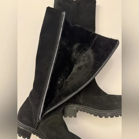 Barneys New York Long Suede + Shearling Boots (like new condition) - Picture 8 of 12